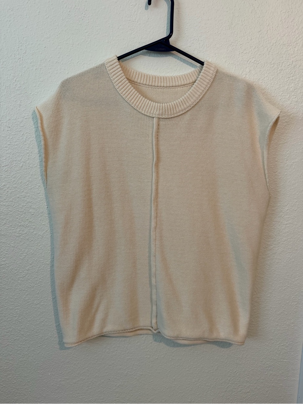 Sleeveless Cream Sweater